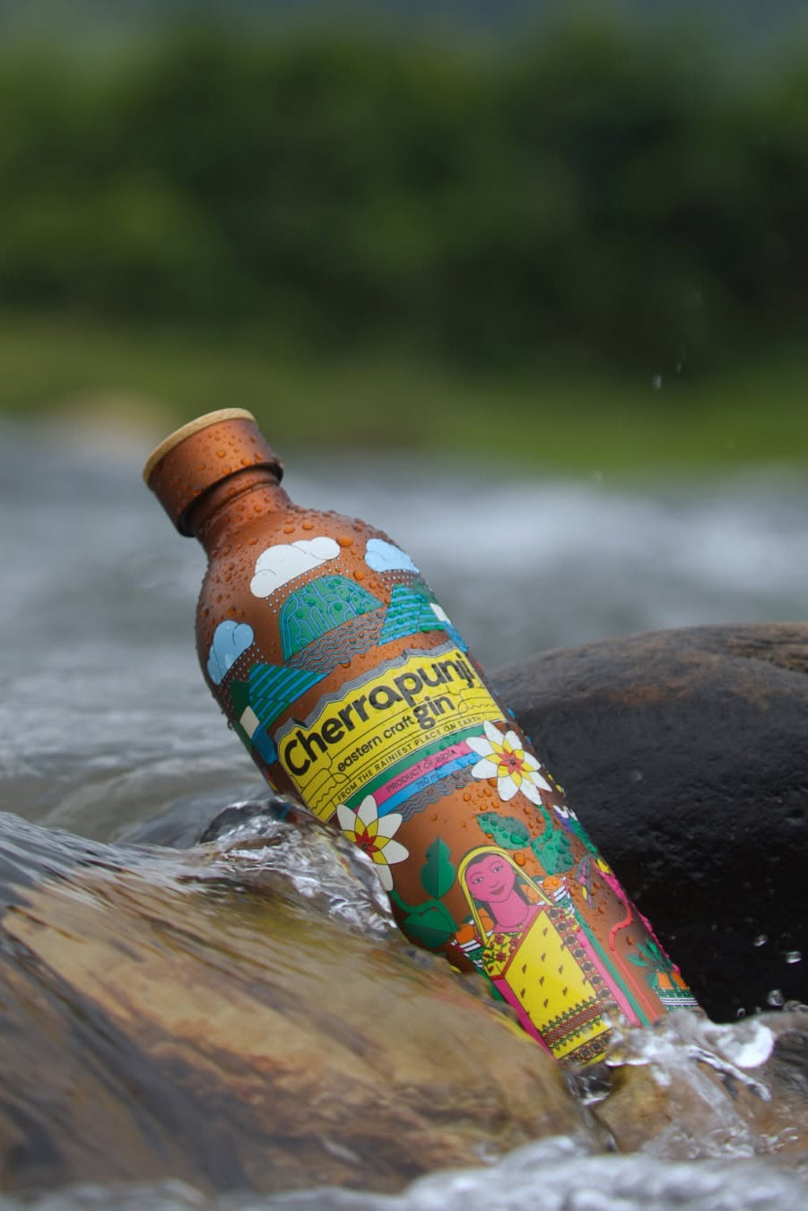 Cherrapunji Eastern Craft Gin - Sustainable Stainless Steel Bottle - Zarf Spirits Switzerland