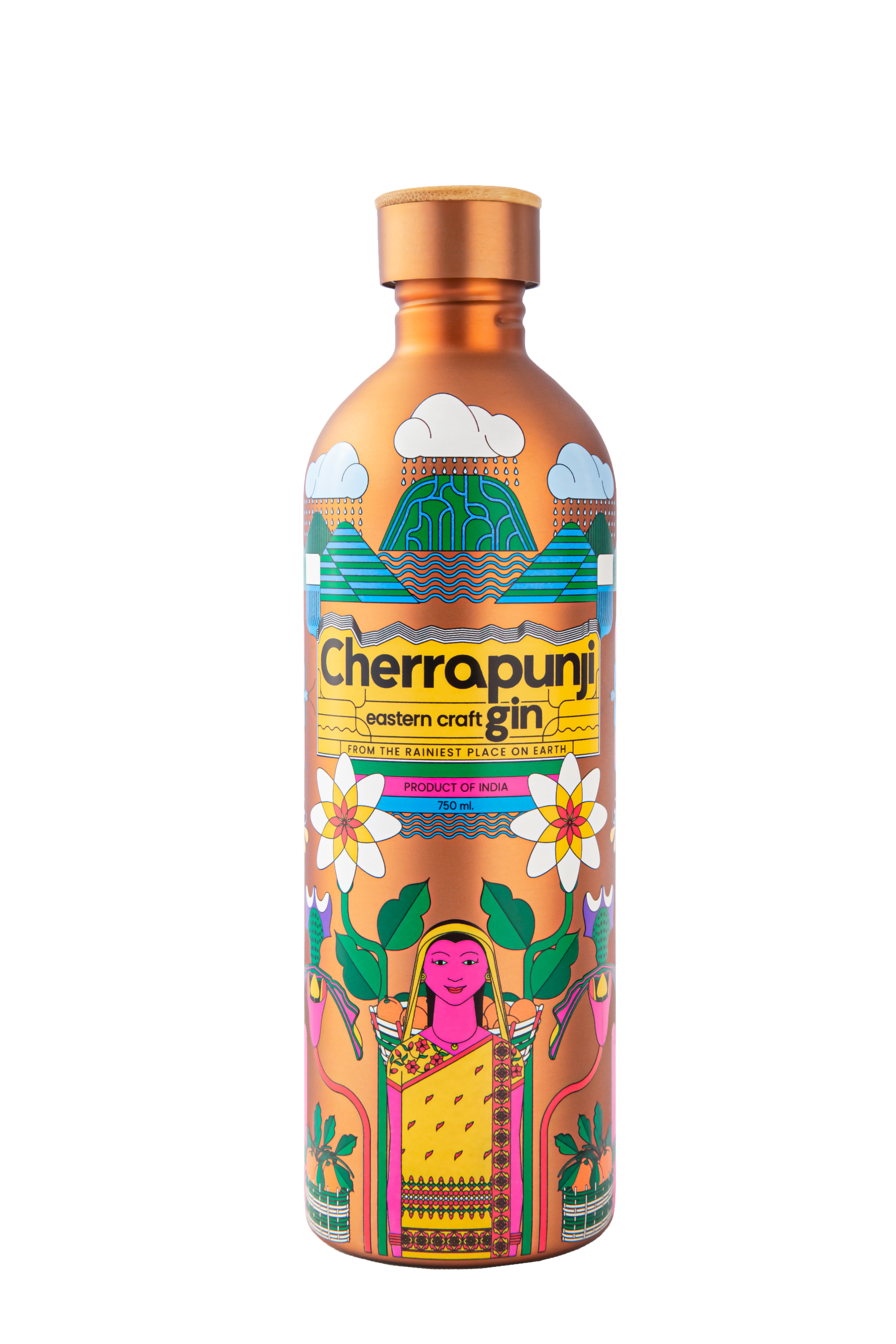 Cherrapunji Eastern Craft Gin - Sustainable Stainless Steel Bottle - Zarf Spirits Switzerland